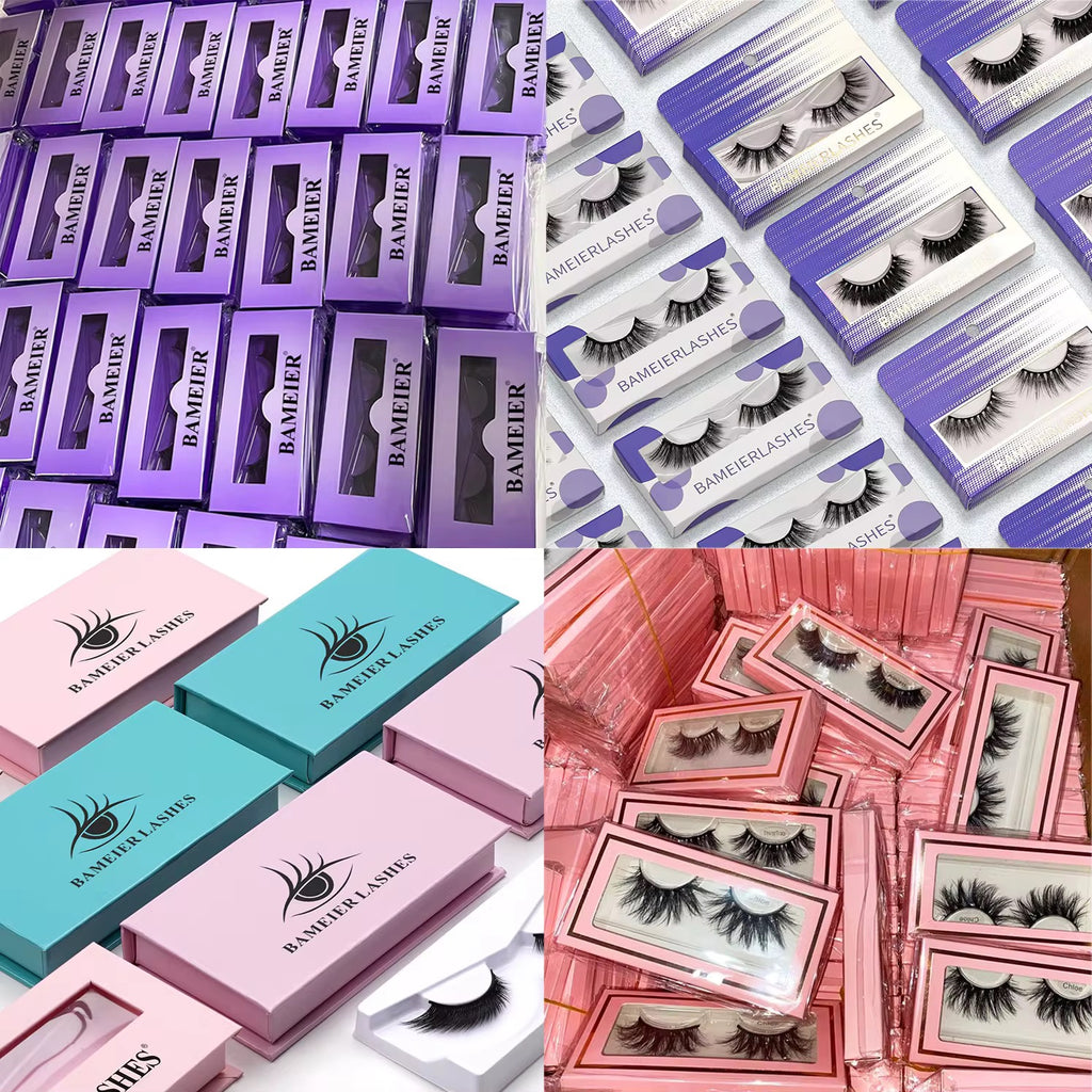 Custom Eyelash Packaging Boxes Wholesale, Assorted Empty Lash Boxes with Logo Customization, Magnetic Flip Lash Boxes with Clear Window for Strip Lashes