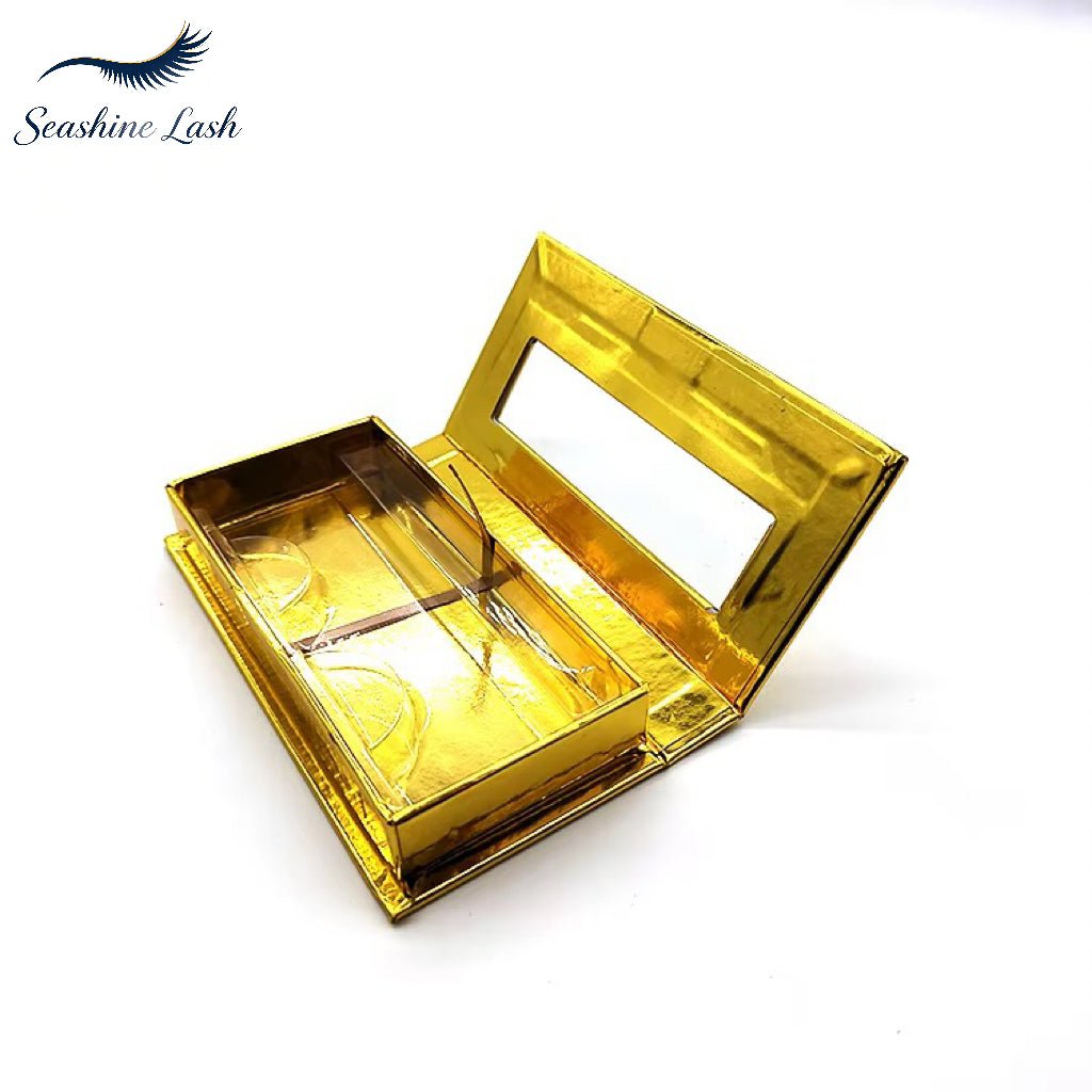 Wholesale Magnetic Eyelash Boxes, Empty Flip Top Lash Packaging Boxes with Clear Window, Multiple Colors Glitter Lash Storage Boxes for Strip Lashes