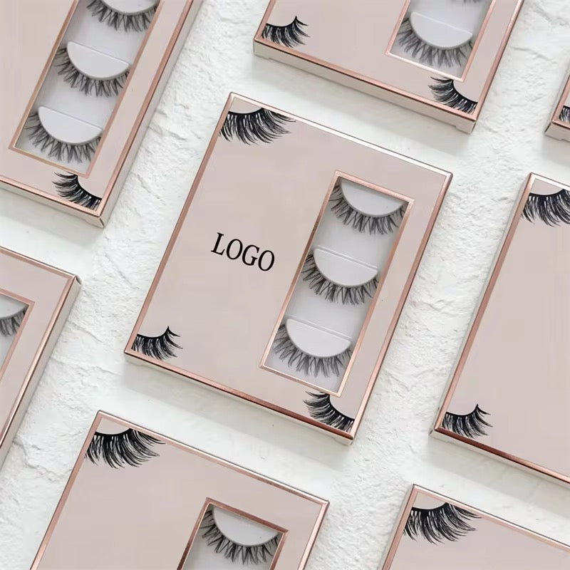 Custom Eyelash Packaging Boxes Wholesale, Assorted Empty Lash Boxes with Logo Customization, Magnetic Flip Lash Boxes with Clear Window for Strip Lashes