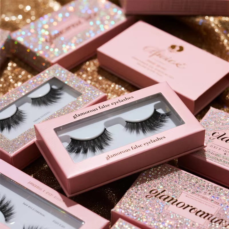 Custom Eyelash Packaging Boxes Wholesale, Assorted Empty Lash Boxes with Logo Customization, Magnetic Flip Lash Boxes with Clear Window for Strip Lashes