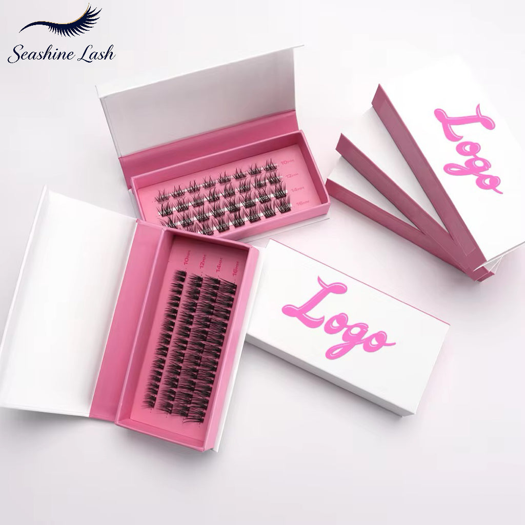 Custom Eyelash Packaging Boxes Wholesale, Assorted Empty Lash Boxes with Logo Customization, Magnetic Flip Lash Boxes with Clear Window for Strip Lashes