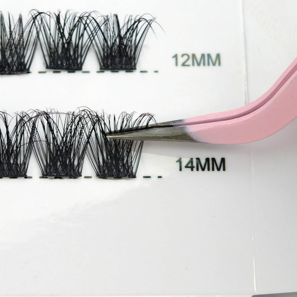 Glue Free Self Adhesive Lash Clusters, No Glue Needed Pre-Banded Cluster Lashes C Curl 12-16mm