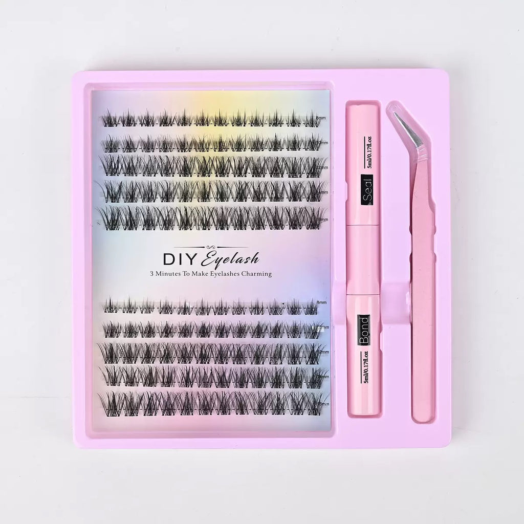 DIY Lash Clusters Kit, Cluster Eyelashes with Lash Glue & Tweezers