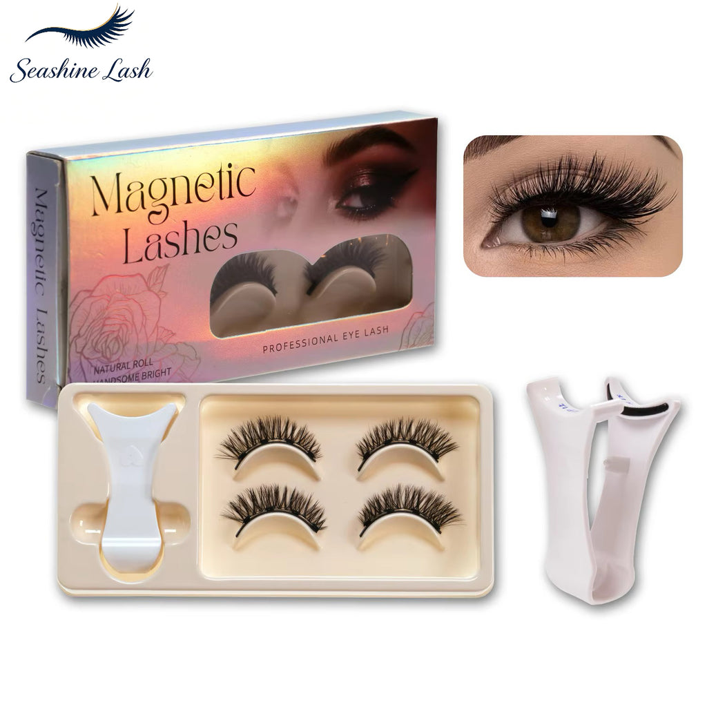 Custom Eyelash Packaging Boxes Wholesale, Assorted Empty Lash Boxes with Logo Customization, Magnetic Flip Lash Boxes with Clear Window for Strip Lashes