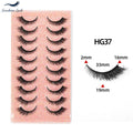 Cat Eye False Eyelashes 10 Pairs, Natural Wispy Fluffy Faux Mink Lashes Wholesale