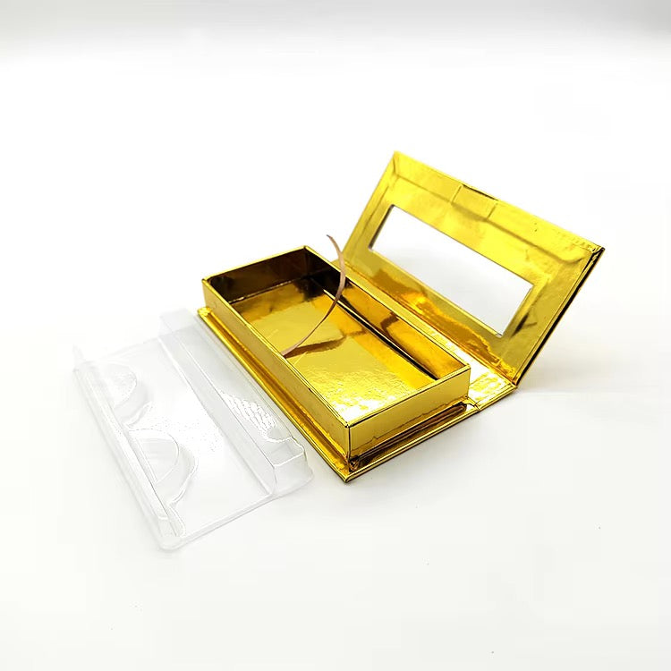Wholesale Magnetic Eyelash Boxes, Empty Flip Top Lash Packaging Boxes with Clear Window, Multiple Colors Glitter Lash Storage Boxes for Strip Lashes
