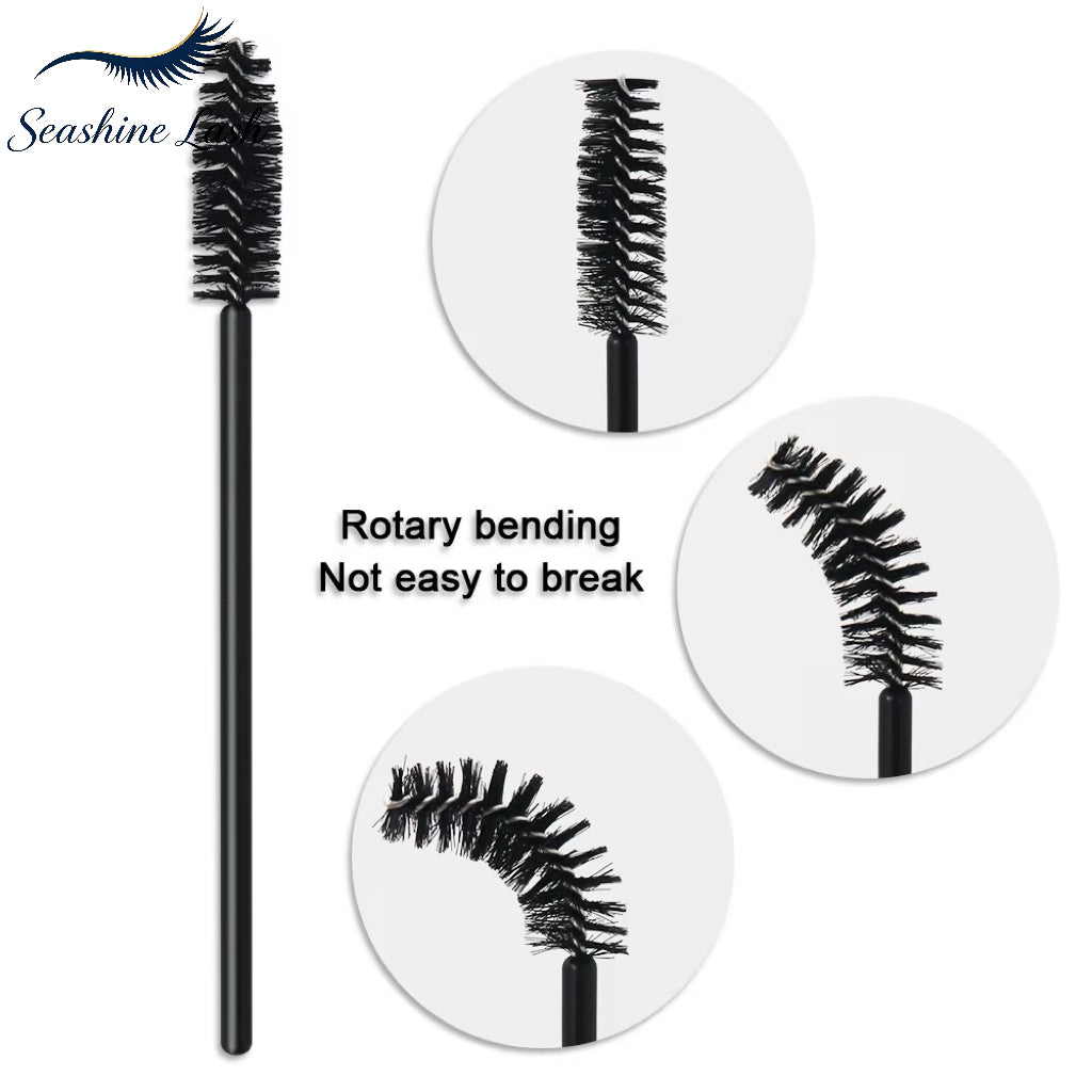 Crystal Disposable Spoolies | Glitter Handle Lash & Brow Brushes | 50 Pcs/Pack