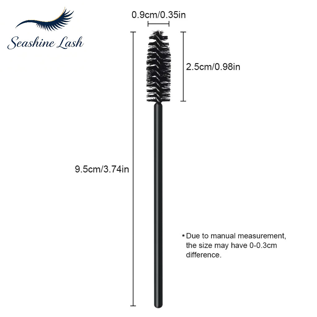 Crystal Disposable Spoolies | Glitter Handle Lash & Brow Brushes | 50 Pcs/Pack