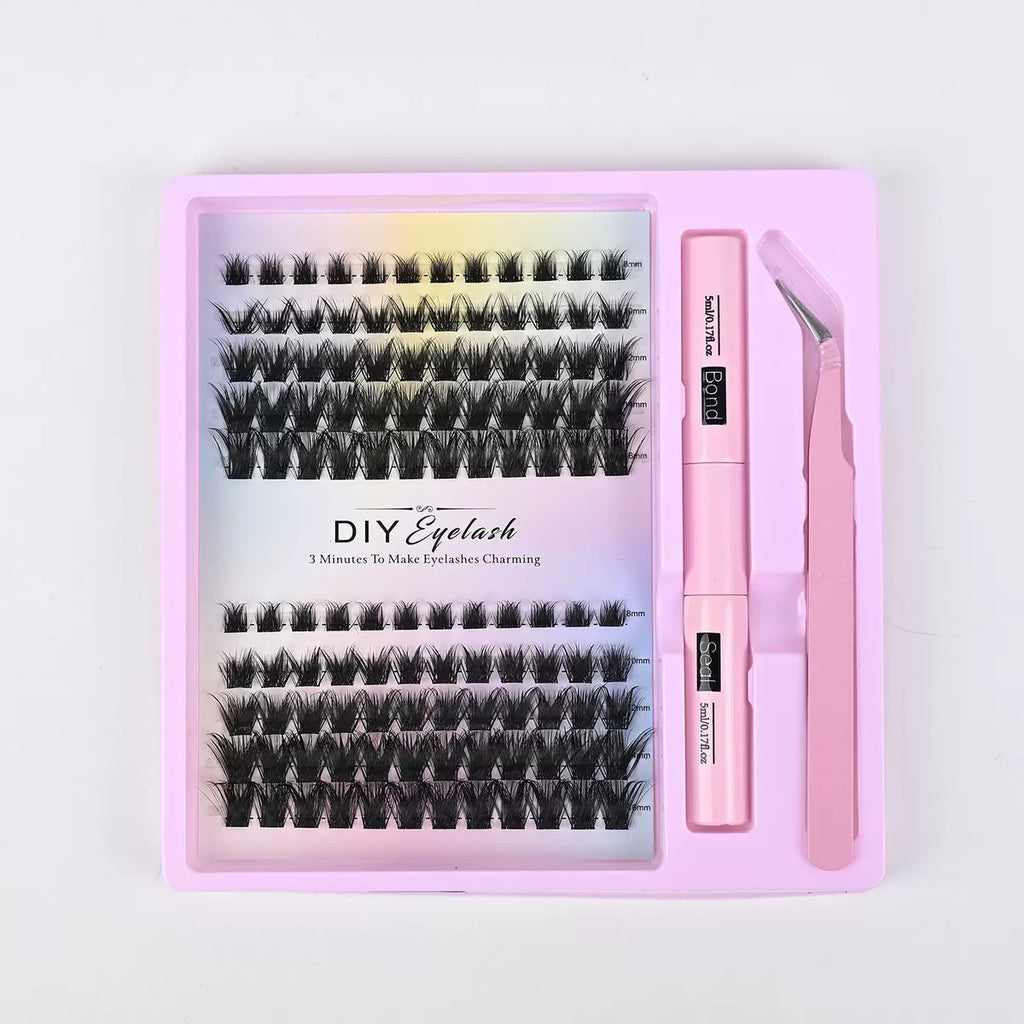 DIY Lash Clusters Kit, Cluster Eyelashes with Lash Glue & Tweezers