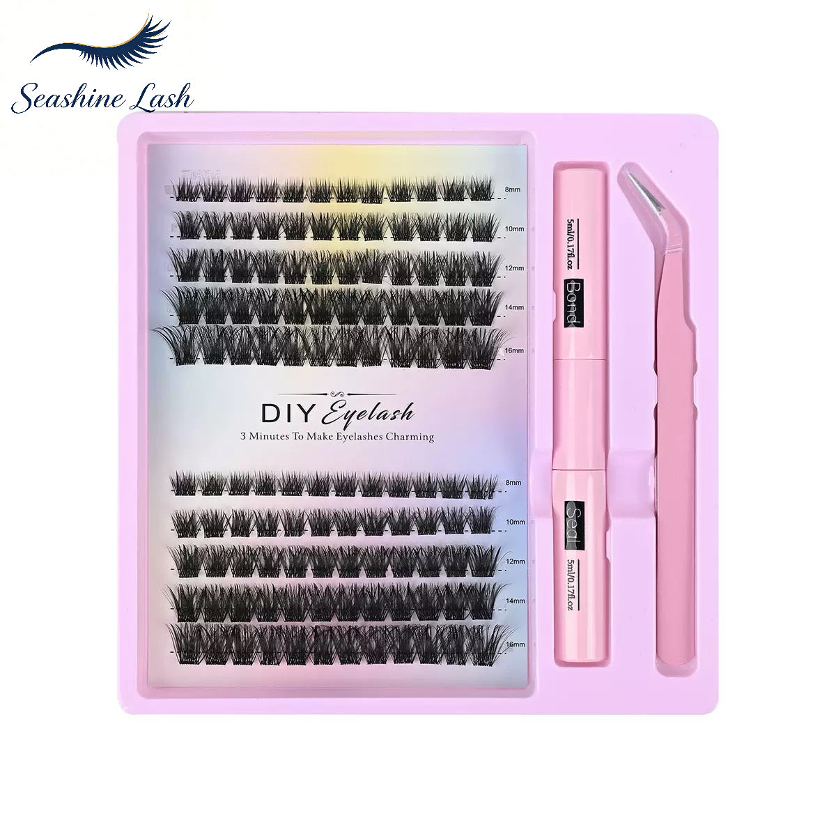 DIY Lash Clusters Kit, Cluster Eyelashes with Lash Glue & Tweezers