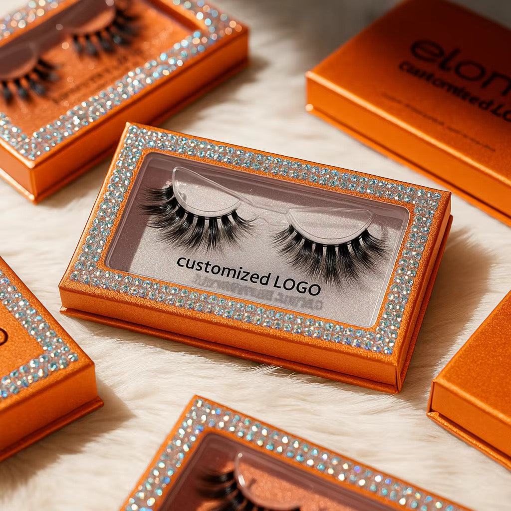 Custom Eyelash Packaging Boxes Wholesale, Assorted Empty Lash Boxes with Logo Customization, Magnetic Flip Lash Boxes with Clear Window for Strip Lashes