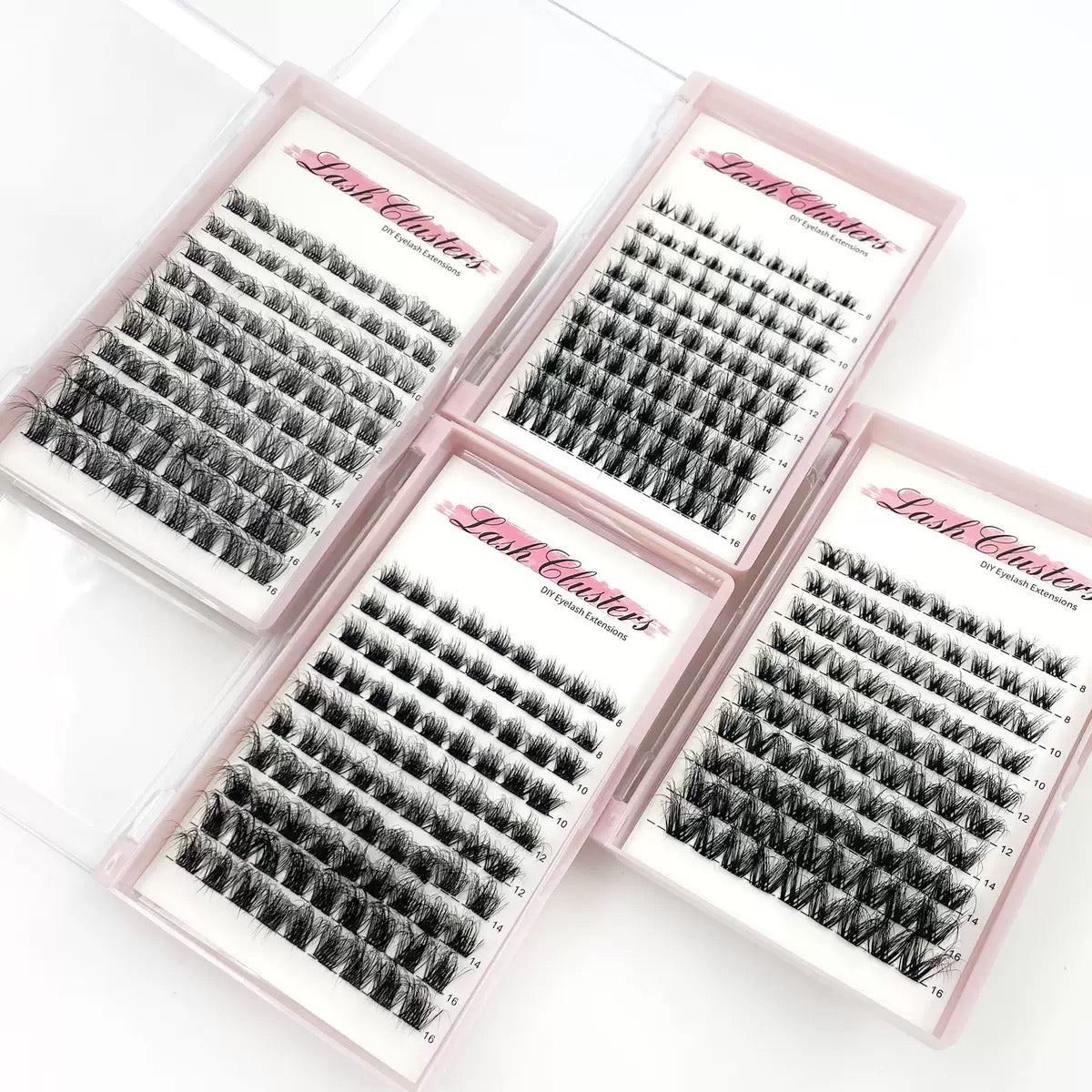 Synthetic  DIY Lash Clusters, Wispy Fluffy Cluster Lashes with Clear Band