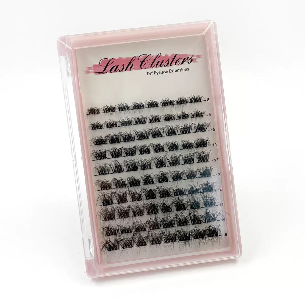 Synthetic  DIY Lash Clusters, Wispy Fluffy Cluster Lashes with Clear Band