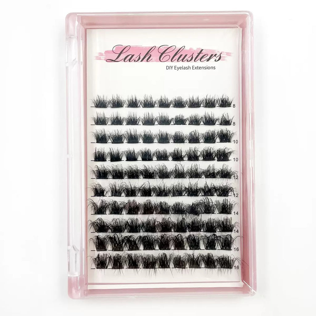 Synthetic  DIY Lash Clusters, Wispy Fluffy Cluster Lashes with Clear Band