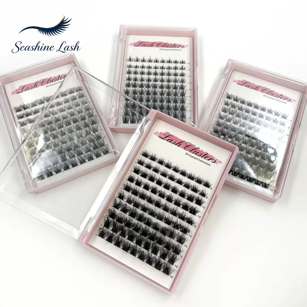 Synthetic  DIY Lash Clusters, Wispy Fluffy Cluster Lashes with Clear Band