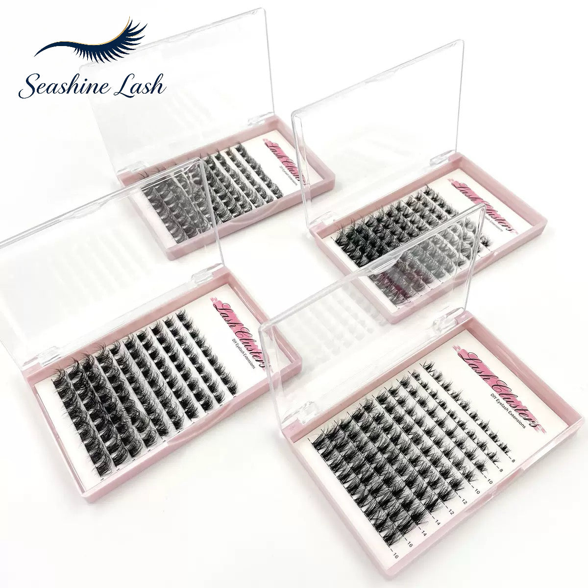 Synthetic  DIY Lash Clusters, Wispy Fluffy Cluster Lashes with Clear Band