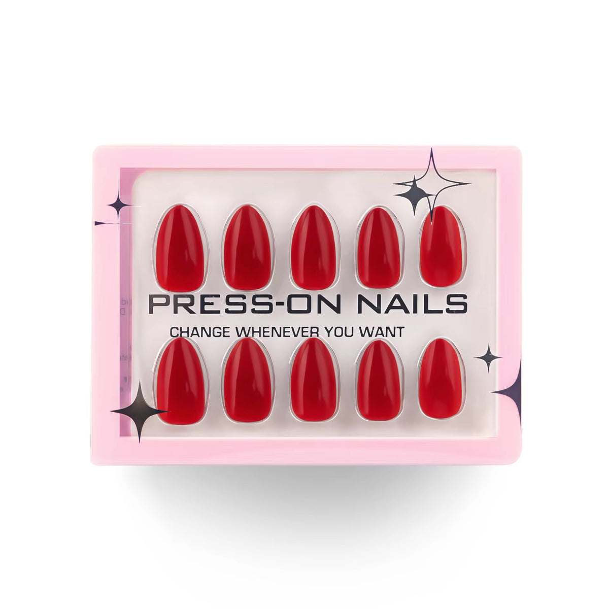 Red Wear‑Resistant Almond Press On Nails